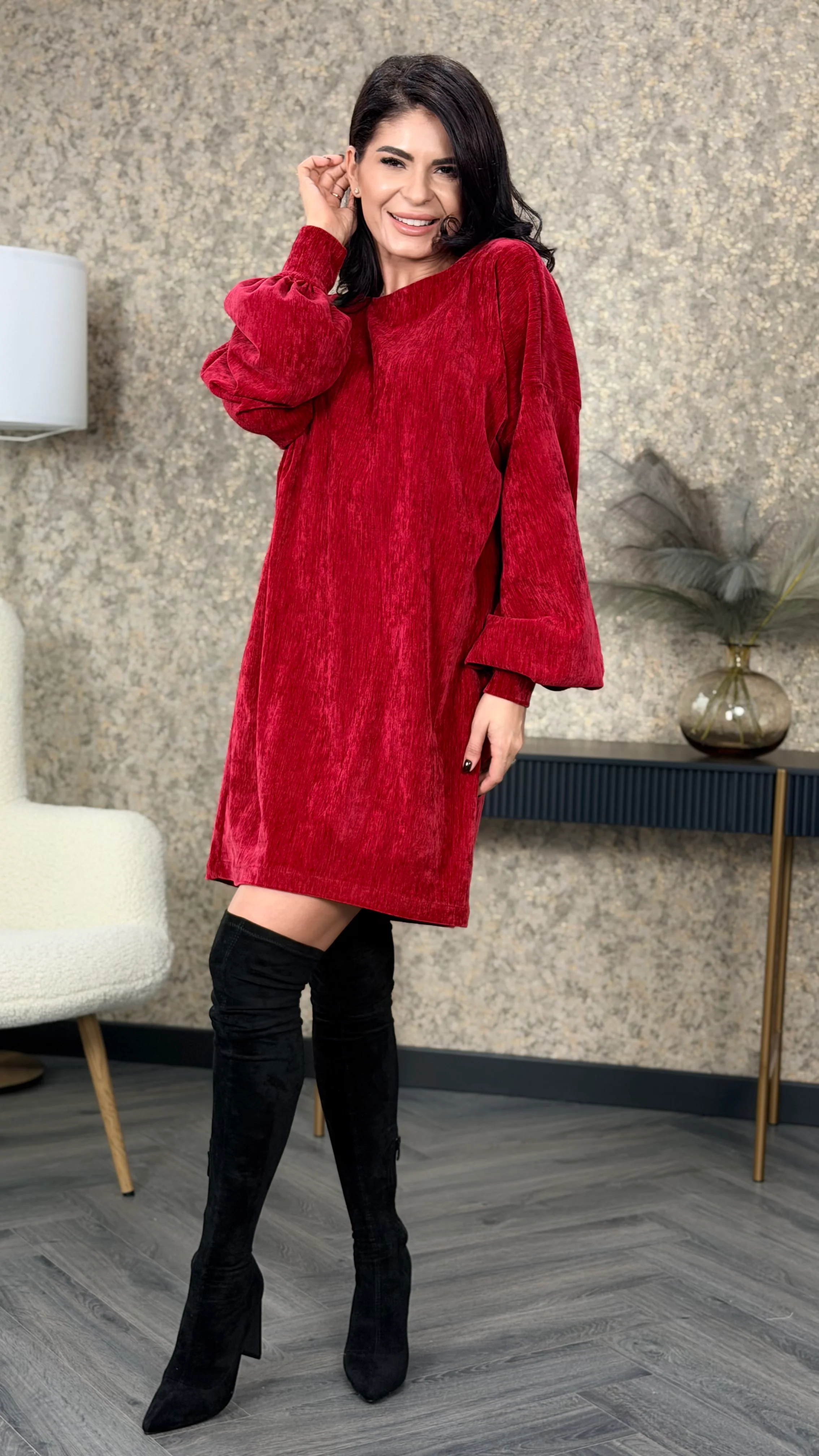 Rochie Cellie - Raspberry Velvet - Image 6